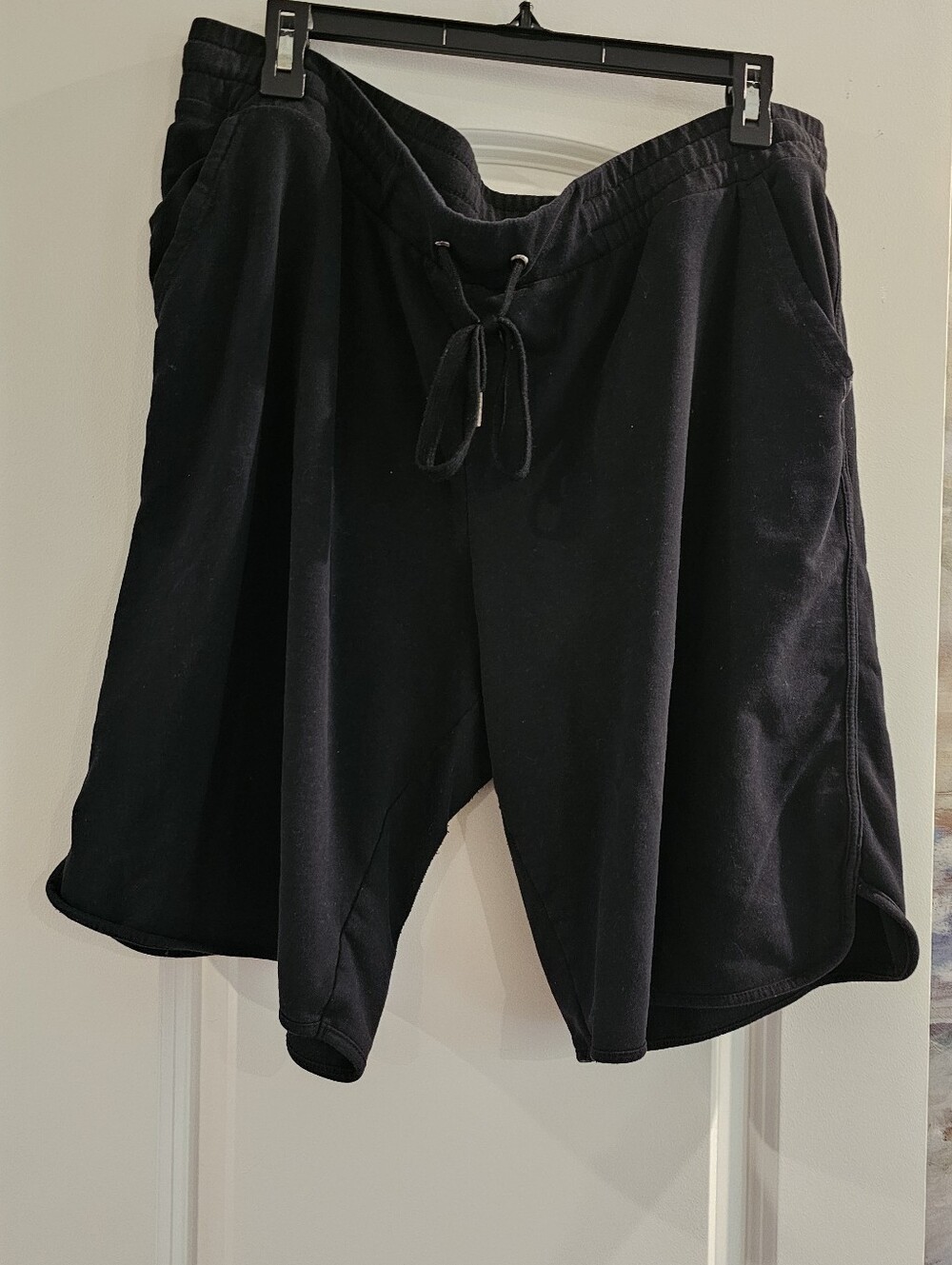 Womens Eddie Bauer French Terry Black Bermuda Shorts